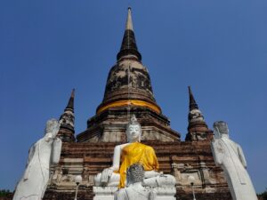 Ayutthaya temple relics, Thailand, 2025